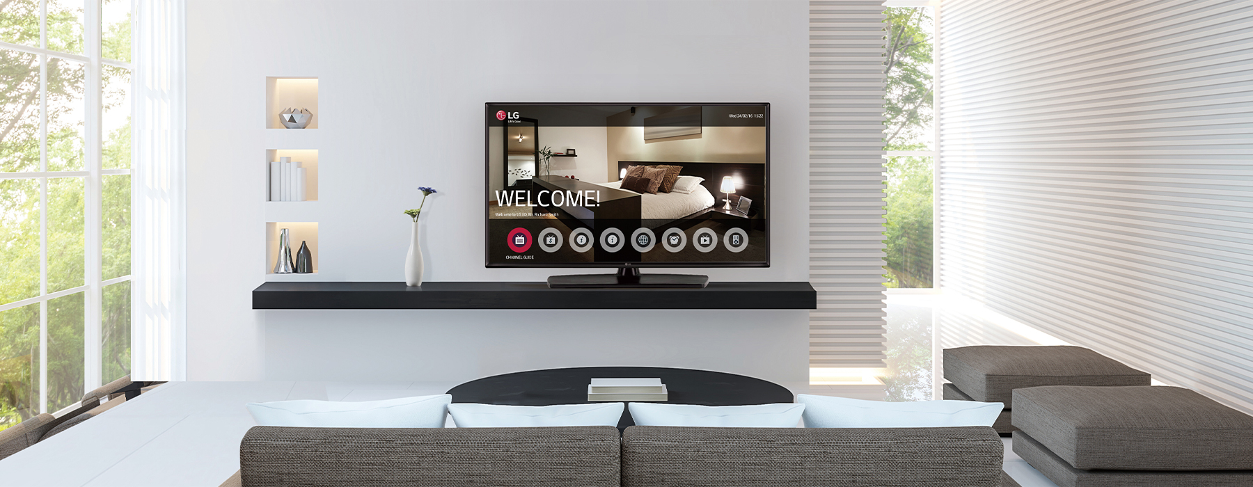 Supported by simple editing tools, this hotel content management system provides a one-click service and IP network-based remote management solutions.