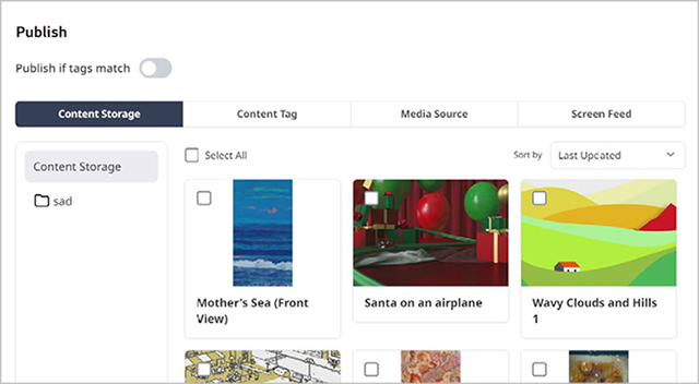 This image illustrates an actual solution page where users can select devices and apply available content directly.